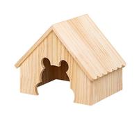 Casa de madera maciza para hámster, conejillo de indias, cabaña de madera, hábitats de chinchilla, cámara escondite para hámster, colmena pequeña (20,5 x 13,5 x 18 cm)