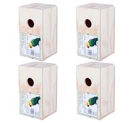 Casa de Madera para Pájaros. Pack 4 Unidades, a Elegir en 2 Tamaños: Vertical 23x13x13cm y Horizontal 25x14x14cm. Nido de Madera para Pájaros (Vertical (23x13x13cm))