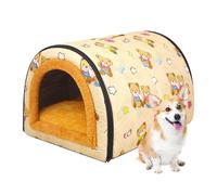 Casa de mascotas pequeña plegable - Cama interior para gatos pequeños | Algodón de felpa con cojín extraíble, diseño ligero portátil para descansar, descansar o viajar Friendly Shelter 13,78 x 10,63 x
