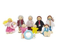 Casa de muñecas Conjunto Familiar Articulaciones móviles Muñecas de Madera | Para poses variadas, figuras profesionales, madera segura y juegos de simulación inmersivos.