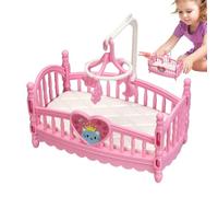 Casa De Muñecas Cuna para Bebés - Cama Miniatura | Juego Simbólico para Niños Decoración Habitación Infantil Imaginación Creativa