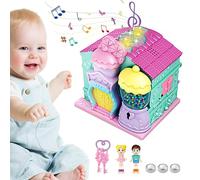 Casa de muñecas de castillo de princesa, juego de construcción con luces, muebles de casa de muñecas de ensueño, juguetes rosas para niñas, decoraciones de Navidad para casas de muñecas
