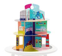 Casa de muñecas de héroes Stokke MuTable - Incluye la cueva del superhéroe, estación de bomberos, casa de aventuras y comisaría - Hecha de madera - Montaje sin tornillos