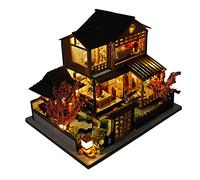 Casa de muñecas de Madera en Miniatura, Japonesa, marítima, Mercado de Casas de automóviles, Kit de casa de muñecas para construcción de Villas, Modelo 3D, Regalos creativos para Amigos y Padres