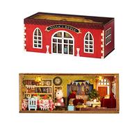 Casa de muñecas en Miniatura con Muebles, CUTEROOM DIY Kit de casa de muñecas de Madera con LED Creativa artesanía de Madera, Juguetes para Adultos, Amigos, Regalo de cumpleaños (Sala de Estar)