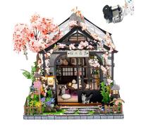 Casa de muñecas en miniatura de madera con música, invernadero japonés Sakura para bricolaje, kit de casa de muñecas para construcción de villas, modelo 3D, regalos creativos para adultos