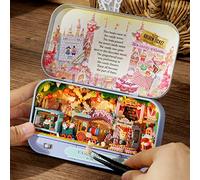 Casa de muñecas en Miniatura, Kit de casa de Muebles en Miniatura para habitación de muñecas DIY, Mini Teatro Hecho a Mano en Caja, Regalos Artesanales Creativos para Mujeres(Candy Adventures)