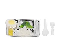 Casa de muñecas en Miniatura Plato de Cena Comida Bebida Juguete Realista Elegante artesanía Regalo para niños Material plástico simulación compacta [Accesorios]