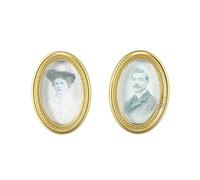 Casa de muñecas Marco en Miniatura Estilo Medieval Europeo Exquisito Cuadro Ovalado Foto decoración de Pared Accesorios para casa de muñecas Escala 112 plástico Blanco 38x27x06cm