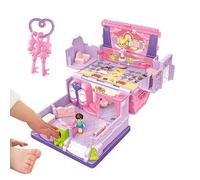 Casa de muñecas para niñas - Casa de juegos con luz y música, villa de fantasía, para niñas, escuela, dormitorio, habitación de los niños, guardería, vacaciones, guardería, cumpleaños