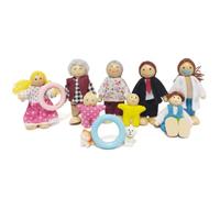 Casa de muñecas Personas articulaciones móviles casa de muñecas de Madera Conjunto Familiar