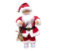 Casa de muñecas Santa C piojo E lectric Navidad relleno pl ush muñeca cantando canción inglesa Navidad Santa para niños accesorios de muñecas madera (rojo, 35 cm)