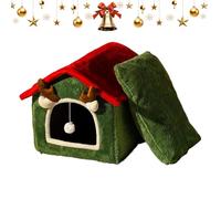Casa De Navidad para Gatos - Desmontable Lavable Animales - Casa Navideña para Gatos De Interior - para Razas Pequeñas Y Medianas Sala De Estar Dormitorio Balcón Jugando Y Descansando