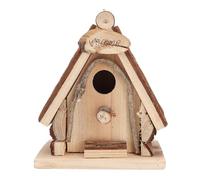 Casa de Pájaros Colgante de Madera de Pino, Decoración de Jardín Exterior, Casa para Aves Decorativa con Cuerda para Fácil Instalación en Patio Balcón o Terraza