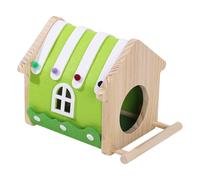 Casa de pájaros con forma de casa para pájaros - Espaciosa casa de madera con percha - nido de cama plegable en jaula para pájaros - para mirlo azul rojo-garganta Loro Periquito Dormir Descanso Balcón