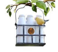 Casa de pájaros de jardín - Nido decorativo colgante para pájaros | Casas de pájaros en forma de botella de leche para exteriores, casas de pájaros de resina colgantes para jardín, patio