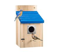 Casa De Pájaros De Madera - Cabaña con ventilación | con Tapa Protectora Metálica Y Cerradura, De Madera,para Proteger Huevos, Hobby de Mayores, Patio y Terraza