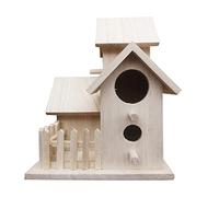 Casa de pájaros de madera, casa de pájaros para exteriores, 3 casas de pájaros de madera, nidos de cría de pájaros, nido de pájaros de madera sin pintar, casas de colibrí para colgar en el