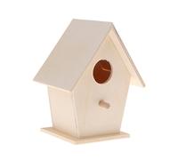 Casa de pájaros de madera con pintura exterior para pájaros, caja de anidación hecha a mano y perca, decoración de jardín para mascotas