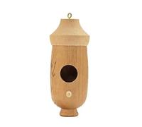 Casa de pájaros de madera de haya natural, refugio colgante al aire libre para pájaros pequeños (pinzas, etc.) - Hogar al aire libre y jardín 061262