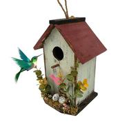Casa De Pájaros De Madera | Hangable Linda Madera Al Aire Libre Casa De Pájaros | Decoración Decorativa De Jardín, Jaula De Pájaros Multifuncional Protectora Para Patio Al Aire Libre Parque De Jardine