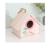 Casa de pájaros Nido de pájaro jaula de piel de tigre casa pequeña casa de loros nido colgante de madera invierno al aire libre caja caliente perchas para pájaros (color: latón) (1)