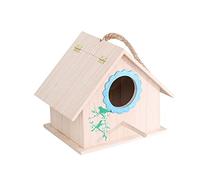 Casa de pájaros Nido de pájaro jaula de piel de tigre casa pequeña casa de loros nido colgante de madera para invierno al aire libre caja caliente perchas para pájaros (color: latón) (latón)