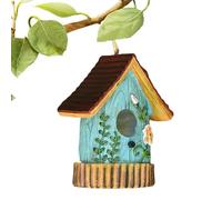Casa de pájaros para árboles, casas de pájaros al aire libre - Casa de pájaros colgables de resina,Caja de anidación colorida, cabaña decorativa de mascota, decoración del jardín, adornos de montaje e