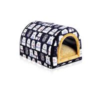 Casa de perro 2 en 1 cama impermeable para mascotas, casa de iglú autocalentable, con cojín extraíble, cama portátil para mascotas, tienda de campaña para gatos, perrera calmante con asas (45 x 32 x