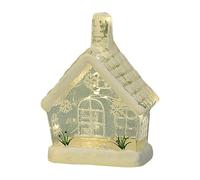 Casa de pueblo navideña iluminada, casas de pueblo navideño en miniatura, figuras de muñecas de Navidad, colección de pueblos navideños, decoración de interiores, edificios coleccionables para el
