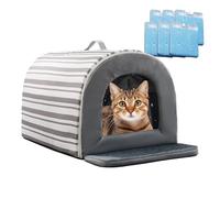 Casa de refrigeración para gatos al aire libre - Refugio para gatos al aire libre con caja de hielo, tienda de campaña de refrigeración impermeable | Casa aislada para mascotas para vivir en
