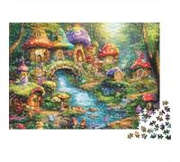 Casa de Setas de fantasías 1000 Pieza Paquete De Rompecabezas Amantes De Rompecabezas Familia Alivio De Estrés Regalo para Entusiastas De Jigsaw Senior 52x38cm/1000pcs