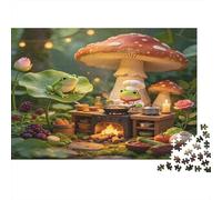Casa de Setas del Bosque Rana Cocinando Puzzle de 1000 Piezas Papel para Adultos Escena Natural Relajación Familia Nan
