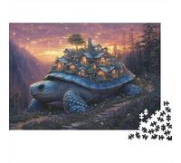 Casa de Tortuga fantástica Creativo Rompecabezas de Papel 1000 Piezas Adultos Educativo Grueso Papel Rompecabezas Animales imaginarios para decoración de Pared y Regalo 70x50cm/1000pcs