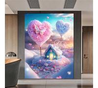 Casa del amor Pintura Diamante Adultos Principiante,Bricolaje 5D Square Diamond Painting Kit Completo,diamond painting Manualidades Para Decoración de Hogar Pared Regalo 75x95cm