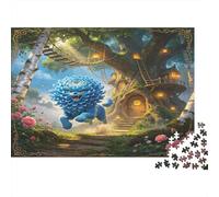 Casa del Árbol Fantasía Puzzle de 1000 Piezas Papel Puzzle para Adultos Espíritu del Bosque Mágico Relajación Decoración Hogar Regalo Familiar 52x38cm/1000pcs