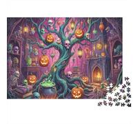 Casa del Árbol Mágica de Halloween Puzzle 1000 Piezas Adultos Y Niños,Regalo Ideal,Deco Pared,14 Años+,Premium,Cartón,Rompecabezas,Desafío,Educativo,Anti-estrés,Reto,Relax 52x38cm
