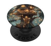 Casa del árbol mágica en el Bosque Encantado PopSockets PopGrip Adhesivo