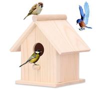 Casa del Pájaro Sin Terminar, Casa del Pájaro De Madera Caja Nido CAS del Pájar para El Jardín Al Aire Libre, Aves Silvestres, Pinzones, Cardenales Ver Nidos De Pájaros para El Jardín