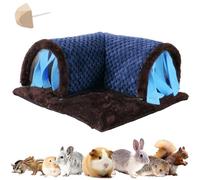 Casa del túnel del escondite del Conejillo de Indias Grande, extraíble Acogedor Pieles y Tubos de vellón para el Juguete de la Rata de la Esquina de la Jaula,1 Piedra Molar