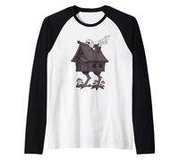 Casa Embrujada Calavera Arte Gótico Camiseta Manga Raglan
