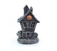 Casa Embrujada de Halloween Espeluznante Pequeña Estatua Resina Iluminada