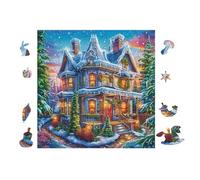 Casa Embrujada Luminosa Puzzle 100 Piezas Cartón Blanco Premium para Expertos Días Lluviosos Colección Garantía Reposición Piezas 28x28cm