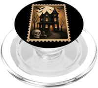 Casa embrujada Murciélagos iluminados por la luna Escena de Halloween PopSockets PopGrip para MagSafe