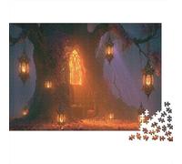 Casa en Árbol Mágica Puzzle de 1000 Piezas de Papel para Adultos Vista Nocturna Linterna Juego de Puzzle 1000 Piezas Relajación Hogar Regalo 52x38cm/1000pcs