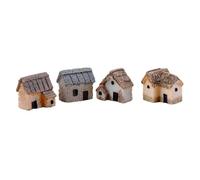 Casa en Miniatura 6 Piezas de Resina Techo de Paja para Micro Jardín | Decoración para Maceta y Jardín de Hadas, Estilo Natural y Artístico, y No Deformable Color Aleatorio Estilo Aleatorio
