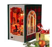 Casa en miniatura, kit de casa en miniatura, juego de construcción de Navidad, decoración del hogar para cumpleaños, cocina, chimenea, oficina, entrada, apartamento, bar, dormitorio, escritorio