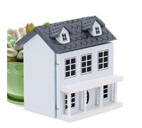 Casa en miniatura - Kit de construcción de maqueta de villa de madera hecha a mano, kit de manualidades para casa pequeña para niños y adultos, modelo realista de casa de muñecas de villa pequeña