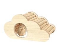 Casa escondite de madera para hámster, de madera natural, ratas para mascotas, cabaña de juegos para escalar, escondite para pollos pequeños, erizos, chinchilla, hábitat, accesorios de jaula para