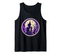 Casa Espeluznante de Luna Llena de Halloween de la mansión embrujada Camiseta sin Mangas